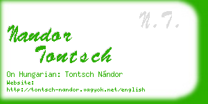 nandor tontsch business card